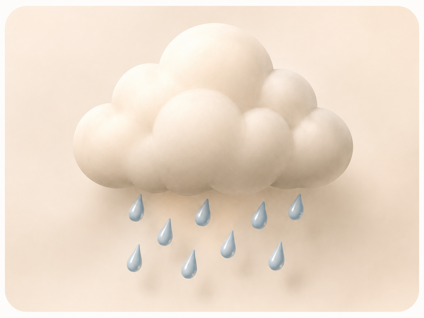 A soft illustrated raincloud with gentle drops — a reminder to answer for your rainy days
